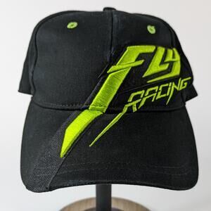 Fly Racing Mens Baseball Hat Extreme Sports Moto Street BMX MTB Black Neon Green